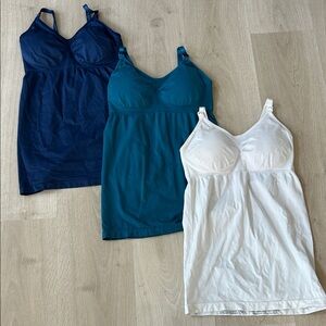 Women's Blue, Teal, and White maternity and nursing Tops
